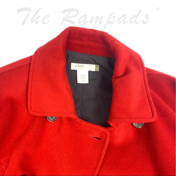 Holly Jolly Red J Crew Collar Coat Size Small - Picture 7 of 10